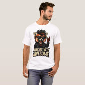Rock-n-Roll Rode panda Pawsitively Geweldig T-shirt (Voorkant volledig)