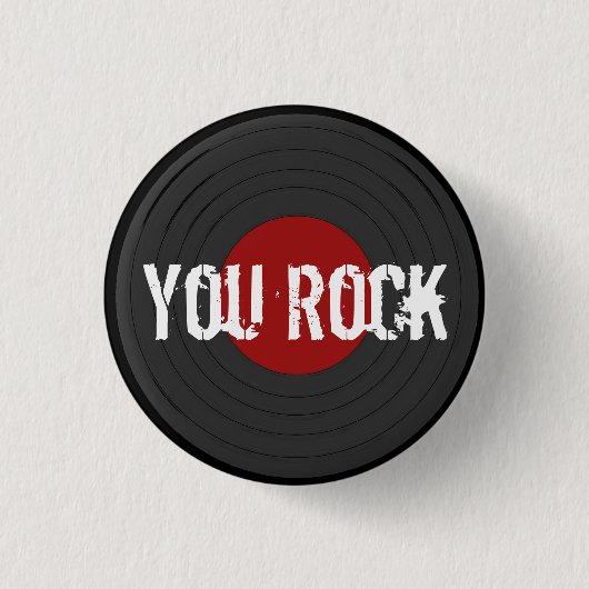 Rock N Roll Ronde Button 3,2 Cm (Voorkant)