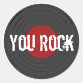 Rock N Roll Ronde Sticker (Voorkant)