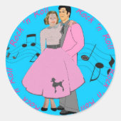 Rock ' n Roll Ronde Sticker (Voorkant)