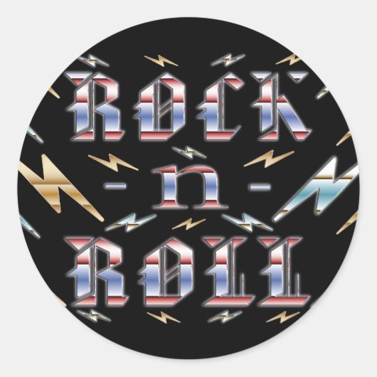 Rock-n-Roll Ronde Sticker (Voorkant)