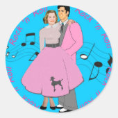 Rock ' n Roll Ronde Sticker (Voorkant)