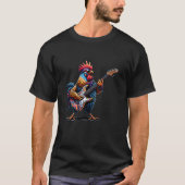 Rock n Roll Rooster Elektrische Gitaar Chicken T S T-shirt (Voorkant)
