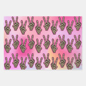 Rock n Roll Roze Schedels Skeleton Hand Halloween Inpakpapier Vel (Voorkant 2)