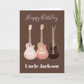 Rock n Roll Rustic Guitars Rockstar oom Kaart (Voorkant)