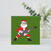 Rock N Roll Santa Claus Feestdagenkaart (Staand voorkant)