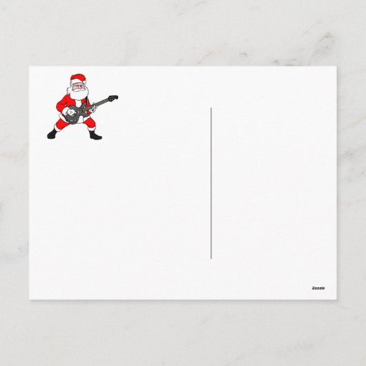 Rock N Roll Santa Claus Feestdagenkaart (Achterkant)