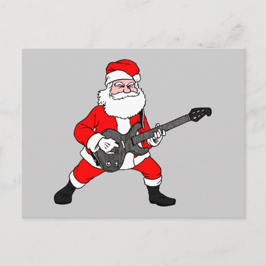 Rock N Roll Santa Claus Feestdagenkaart (Voorkant)