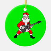 Rock N Roll Santa Claus Keramisch Ornament (Voorkant)