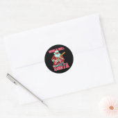 Rock N Roll Santa Playing Guitar Christmas  Ronde Sticker (Envelop)