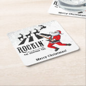 Rock N Roll Santa Rockin' Verjaardag Kerstfeest Kartonnen Onderzetters (Schuin)