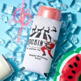 Rock N Roll Santa Rockin' Verjaardag Kerstfeest Seltzer Blikjeskoeler