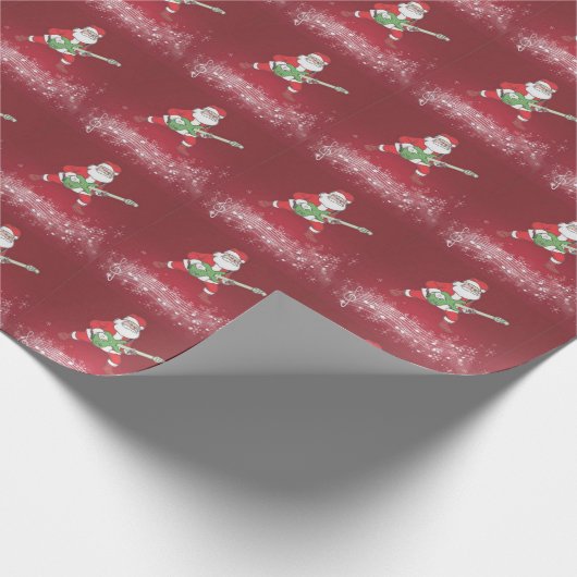 Rock N' Roll Santa Wrapping Paper Cadeaupapier (Hoek)