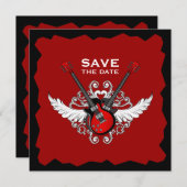 Rock 'n' Roll Save the Date uitnodiging (Voorkant / Achterkant)
