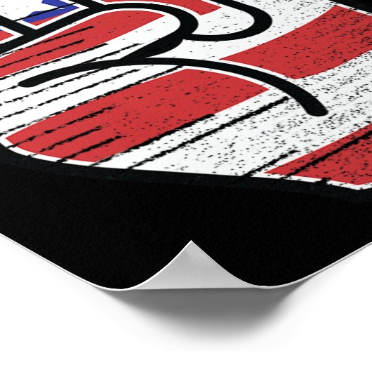 Rock N Roll Shirt USA Flag Horns Sign Retro Concer Poster (Hoek)