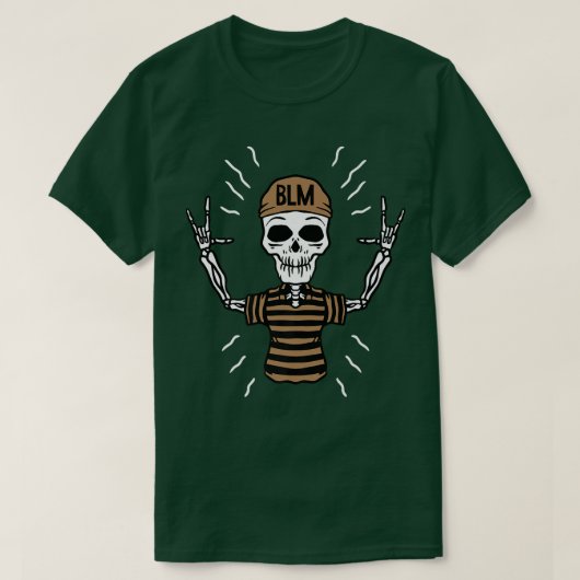 Rock N Roll Skeleton Hand Black History Month BLM T-shirt (Design voorkant)