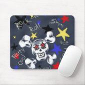 Rock-N-Roll Skull 1980's catch phrase muismat (Met muis)