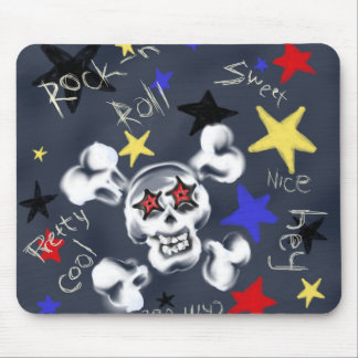 Rock-N-Roll Skull 1980's catch phrase muismat