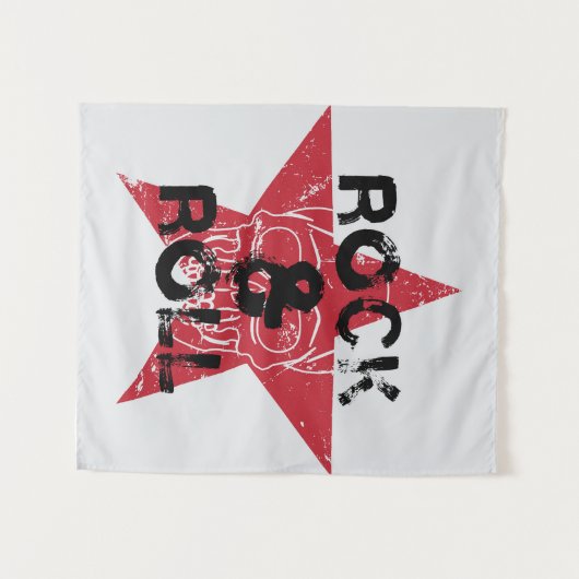 Rock n Roll Skull Art Wandkleed (Voorkant (horizontaal))