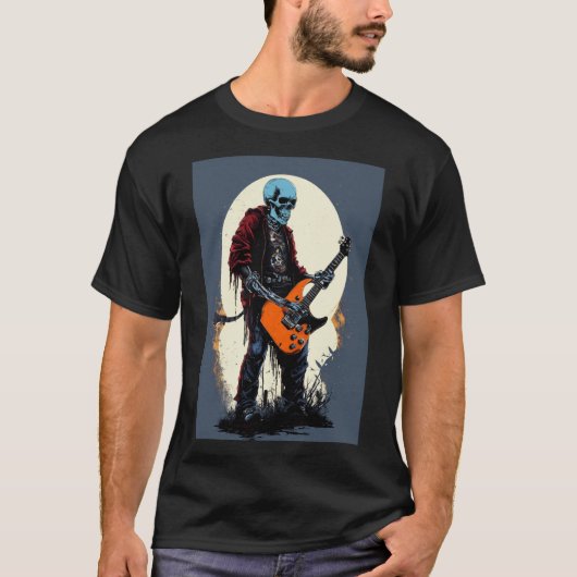 Rock 'n' Roll Skull & Botten: T-shirt Collectie (Voorkant)