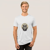 Rock 'n' Roll Skull en Mic Tri-Blend Shirt (Voorkant volledig)