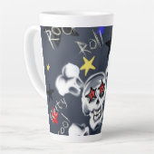 Rock-N-Roll Skull Latte Mok 1 van 2 (Linkerhoek)