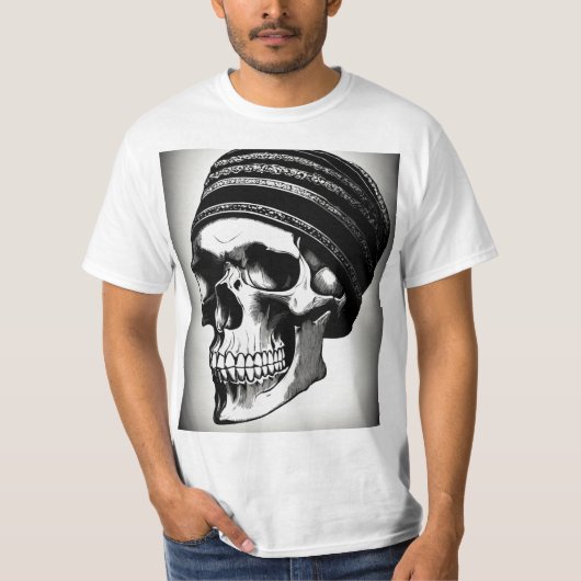 Rock 'n Roll Skull Tattoo T-shirt (Voorkant)