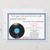 Rock N Roll Sock Hop 1950's Birthday Invitation Kaart (Voorkant)