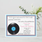 Rock N Roll Sock Hop 1950's Birthday Invitation Kaart (Staand voorkant)
