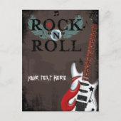 Rock N Roll Star Grunge Party Event Briefkaart (Voorkant)