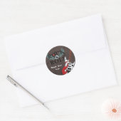 Rock N Roll Star Grunge Verjaardagsfeestje Favor Ronde Sticker (Envelop)