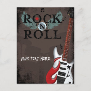 Rock N Roll-ster Grunge-feest Event Postkaart Uitnodiging Briefkaart