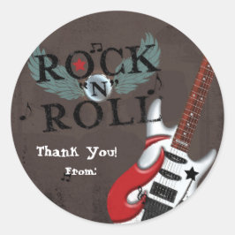 Rock N Roll-ster Grunge verjaardagsfeest favor Ronde Sticker