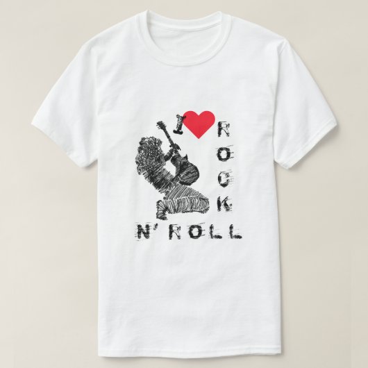 Rock N' Roll T-Shirt Rock Gitaar Speler (Design voorkant)