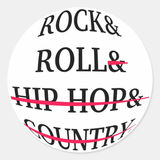 Rock-'n-roll tekst ronde sticker (Voorkant)