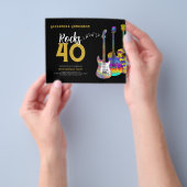 Rock-'n-Roll Thema 40e Verjaardagsfeest Budget Flyer (Hand)