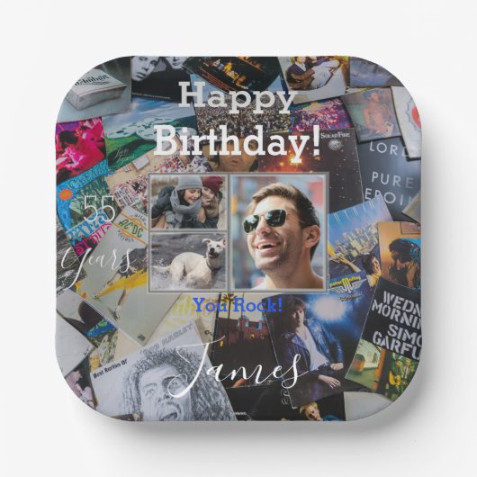 Rock-N-Roll Theme Birthday Bord - HAMbWG (Voorkant)