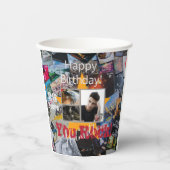 Rock-N-Roll Theme Birthday Paper Cups - HAMbWG Papieren Bekers (Voorkant)