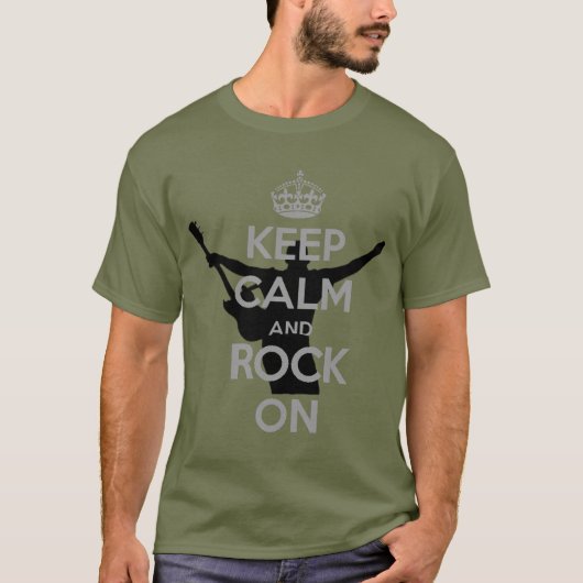 Rock n Roll Theme Keep Calm T-shirt (Voorkant)