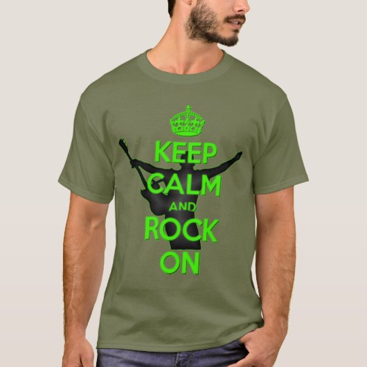 Rock n Roll Theme Keep Calm T-shirt (Voorkant)