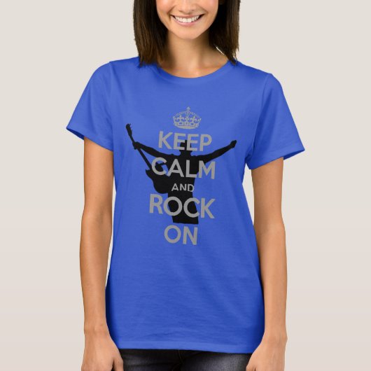 Rock n Roll Theme Keep Calm T-shirt (Voorkant)