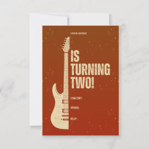 Rock-n-Roll twee verjaardagsuitnodiging Kaart