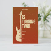 Rock-n-Roll Two Birthday Invite Kaart (Staand voorkant)