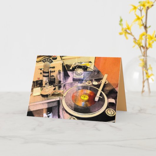 Rock-n-Roll Verjaardag Kaart (Gele Bloem)