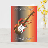 Rock 'n' Roll Verjaardag wenskaart Kaart (Gele Bloem)