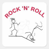 Rock 'N' Roll Vierkante Sticker (Voorkant)