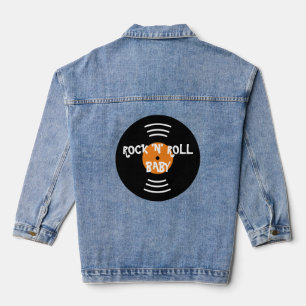 Rock n Roll vinyl plat custom denim jeans jas Jacket
