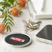 Rock N Roll Vinyl Record gepersonaliseerd Sleutelhanger (Zijkant)