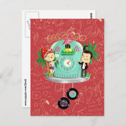 Rock "n" Roll Walllock Briefkaart (Voorkant / Achterkant)