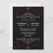 Rock n Roll Wedding Poster (Zwart/Rood) Kaart (Voorkant)